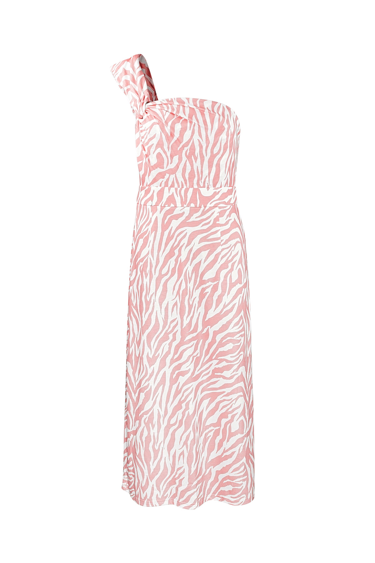 Einschultriges Zebrakleid - rosa h5 