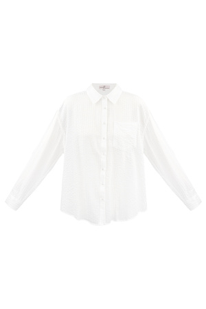 Gestreepte blouse - wit h5 