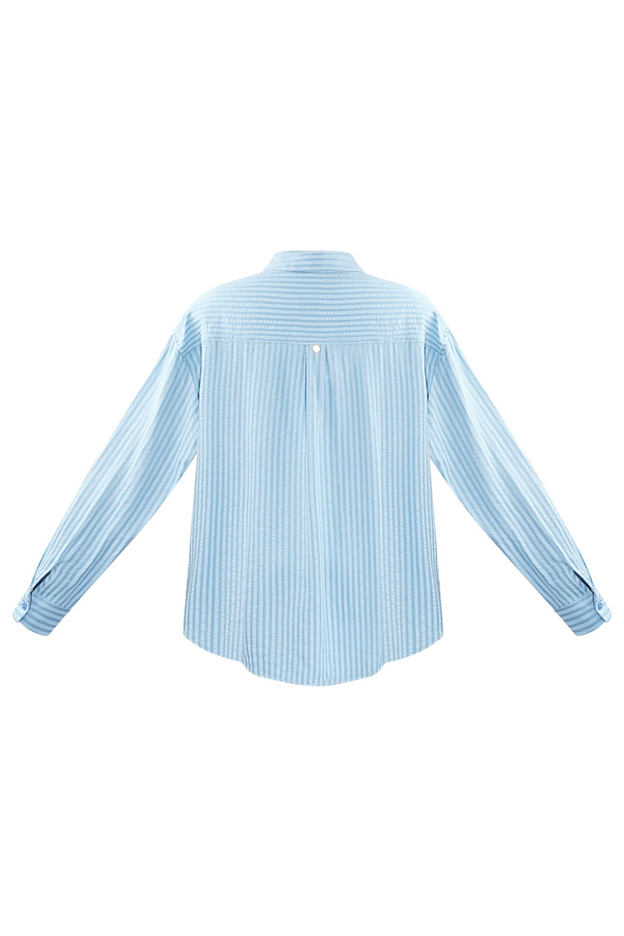 Gestreepte blouse - blauw Afbeelding8