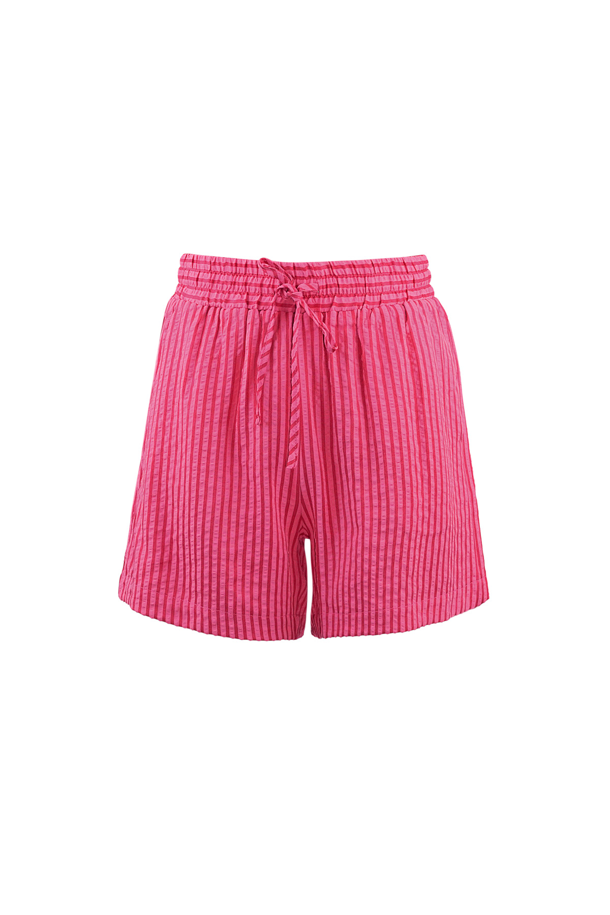 Pantaloncini a righe - rosso rosa