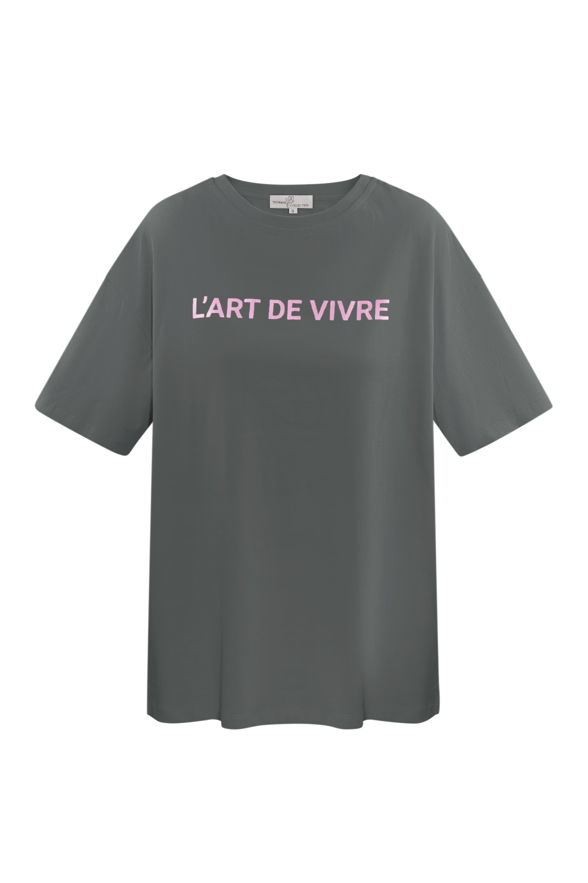 T-shirt l'art de vivre - grijs roze