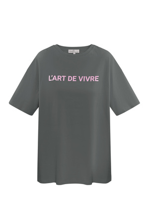 T-shirt l'art de vivre - grigio rosa h5 