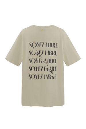 T-shirt soyez libre - beige h5 Afbeelding7