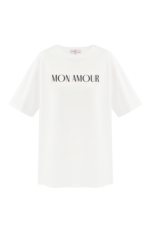 T-shirt mon amour - siyah beyaz h5 