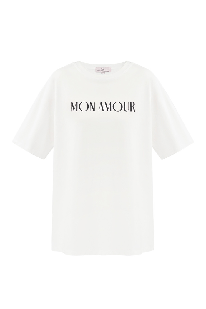 T-shirt mon amour - zwart wit 