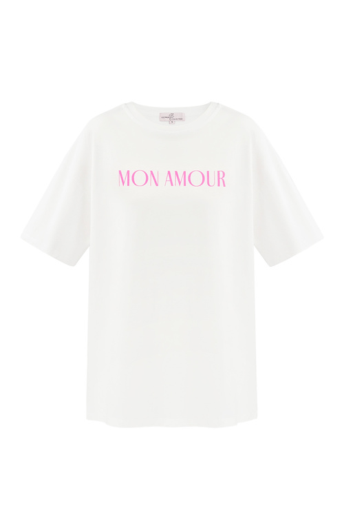 T-shirt mon amour - wit