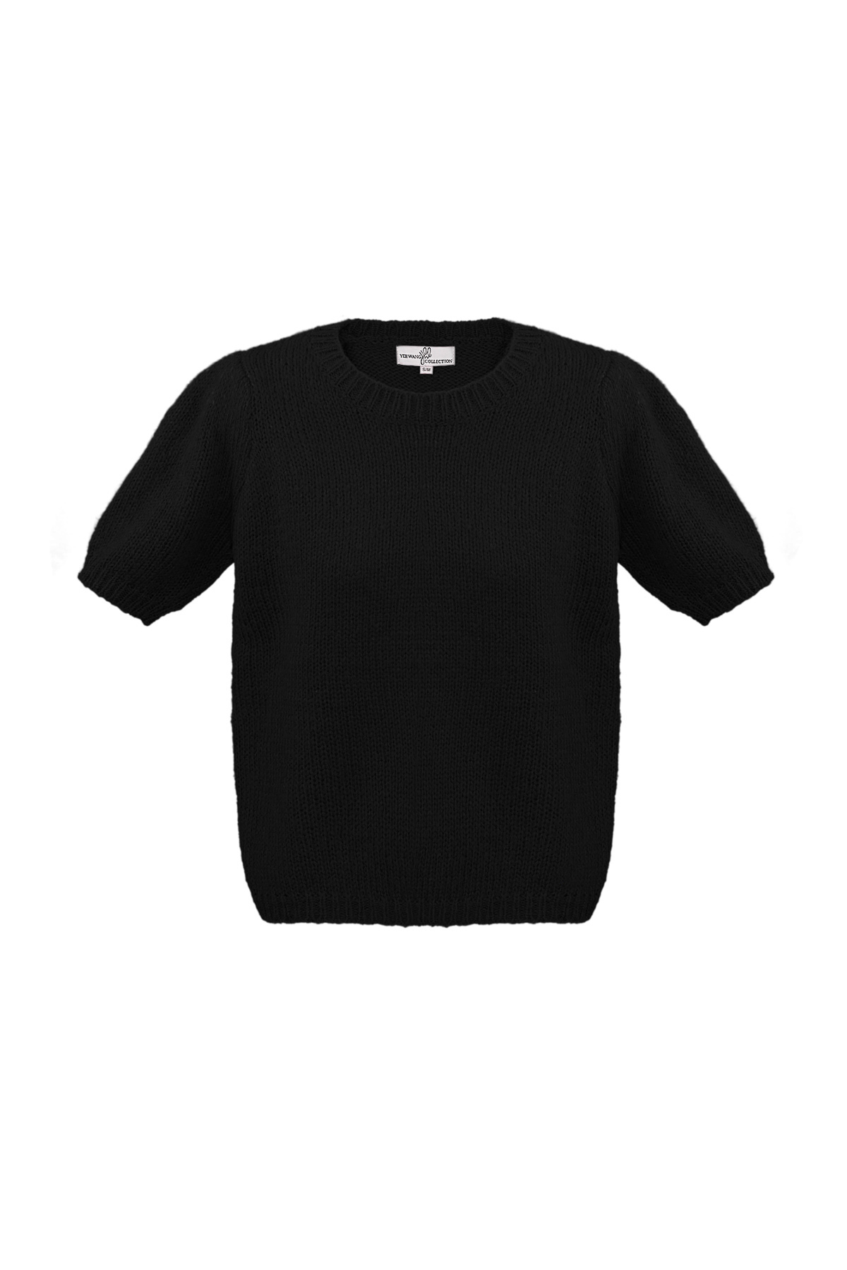 Basic shirt with puffed sleeves - black h5 