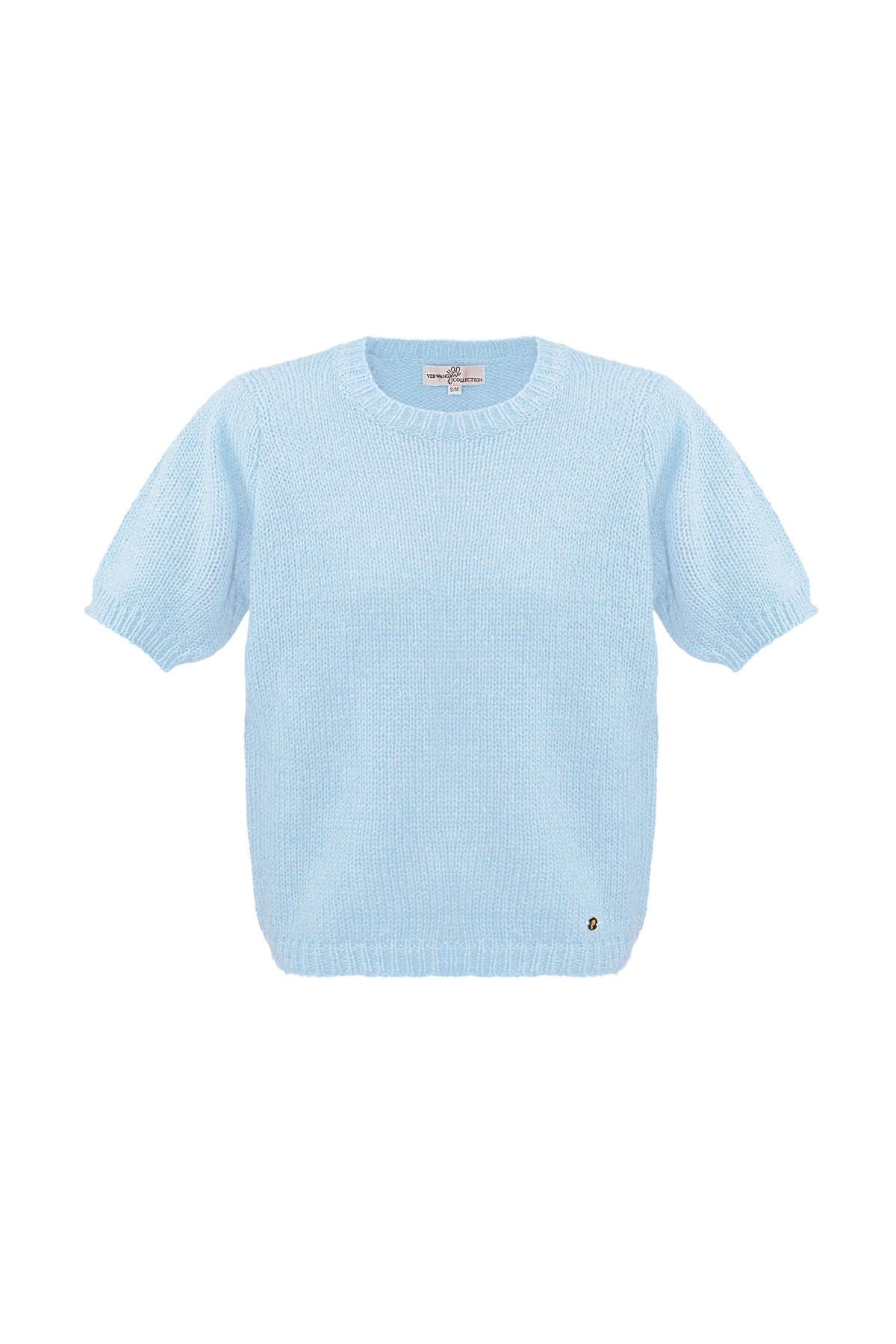 Basic shirt met pofmouwen - blauw h5 