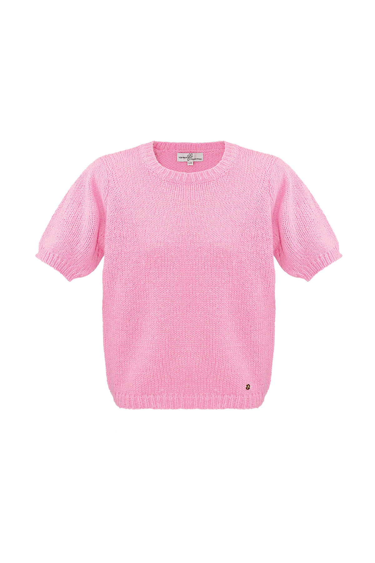 Basic shirt met pofmouwen - roze