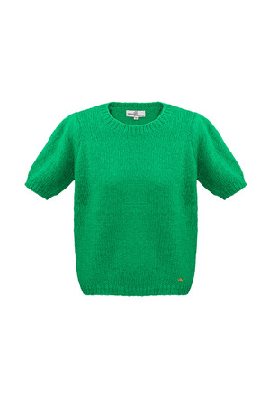 Basic shirt with puffed sleeves - green h5 