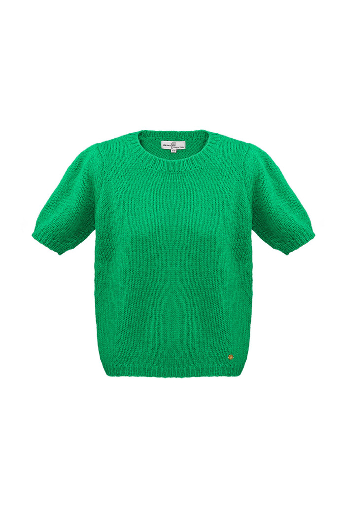 Basic shirt met pofmouwen - groen 