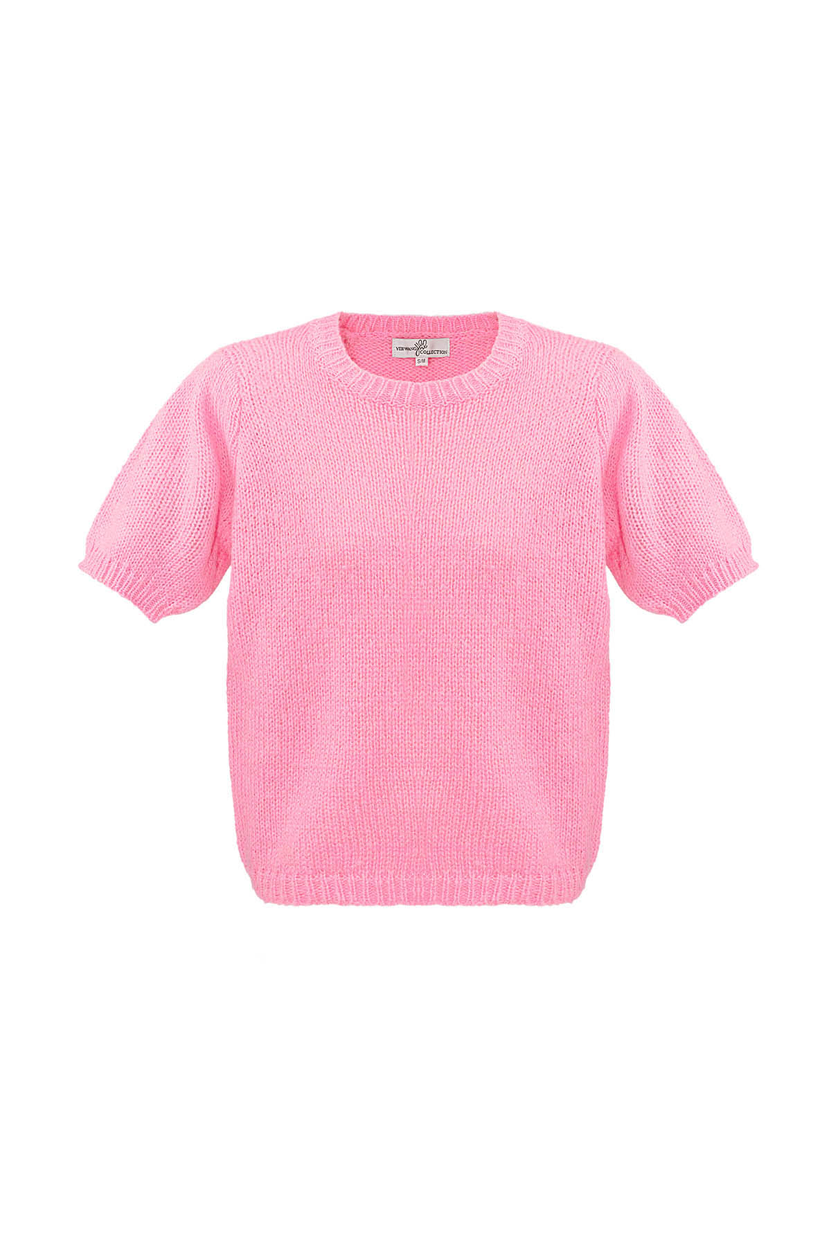 Basic shirt with puff sleeves - baby pink h5 