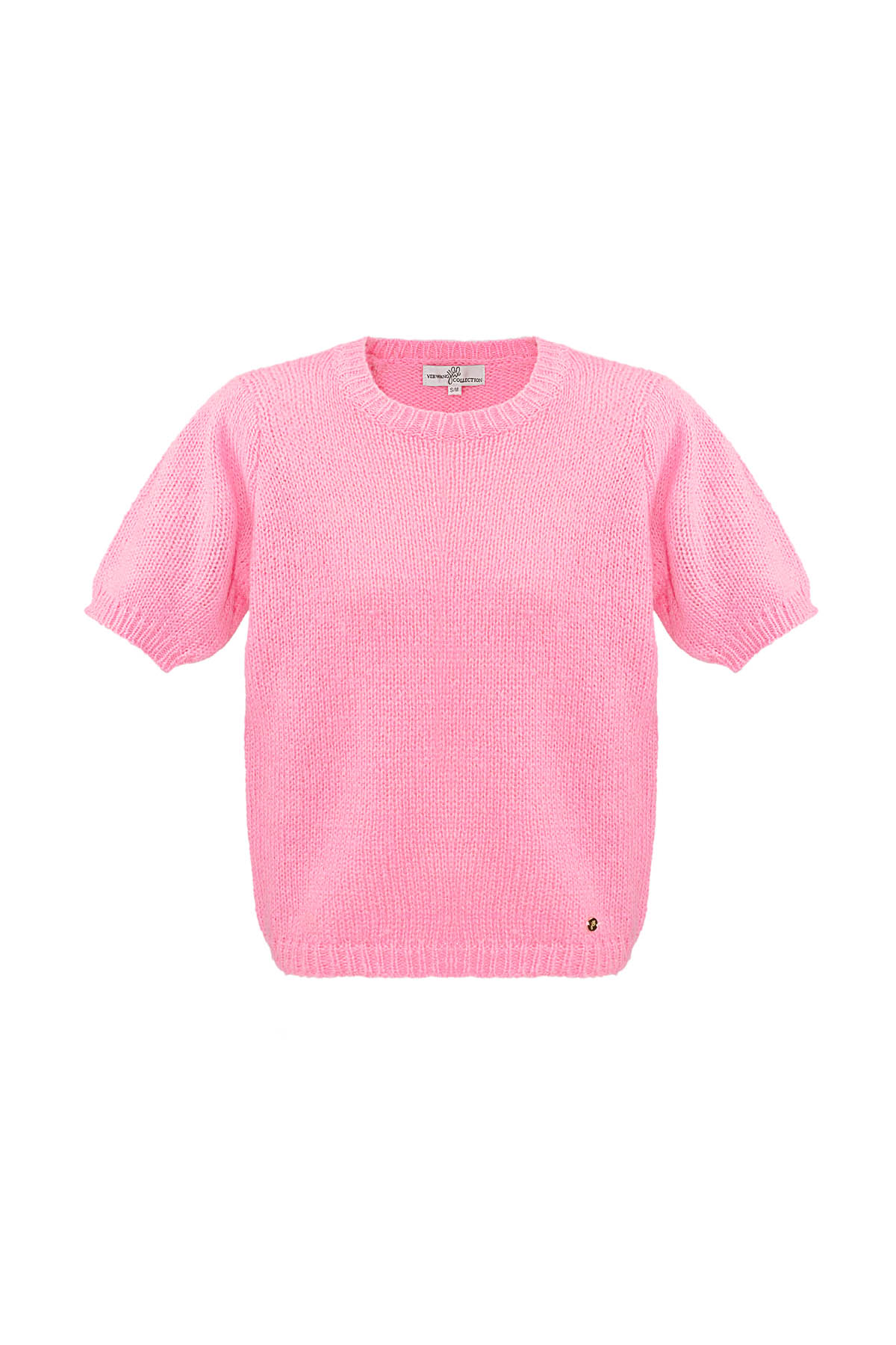 Basic shirt with puff sleeves - baby pink h5 
