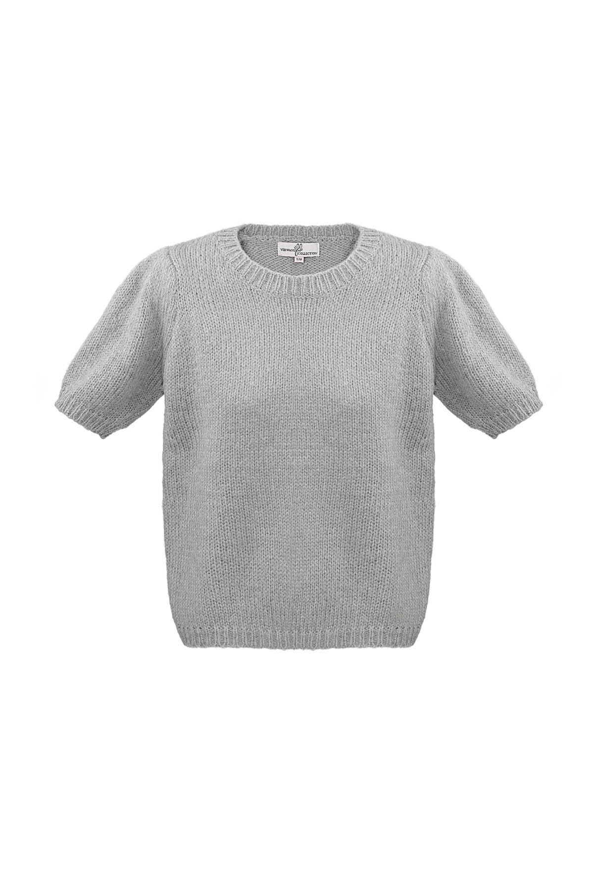 Basic shirt with puff sleeves - gray h5 