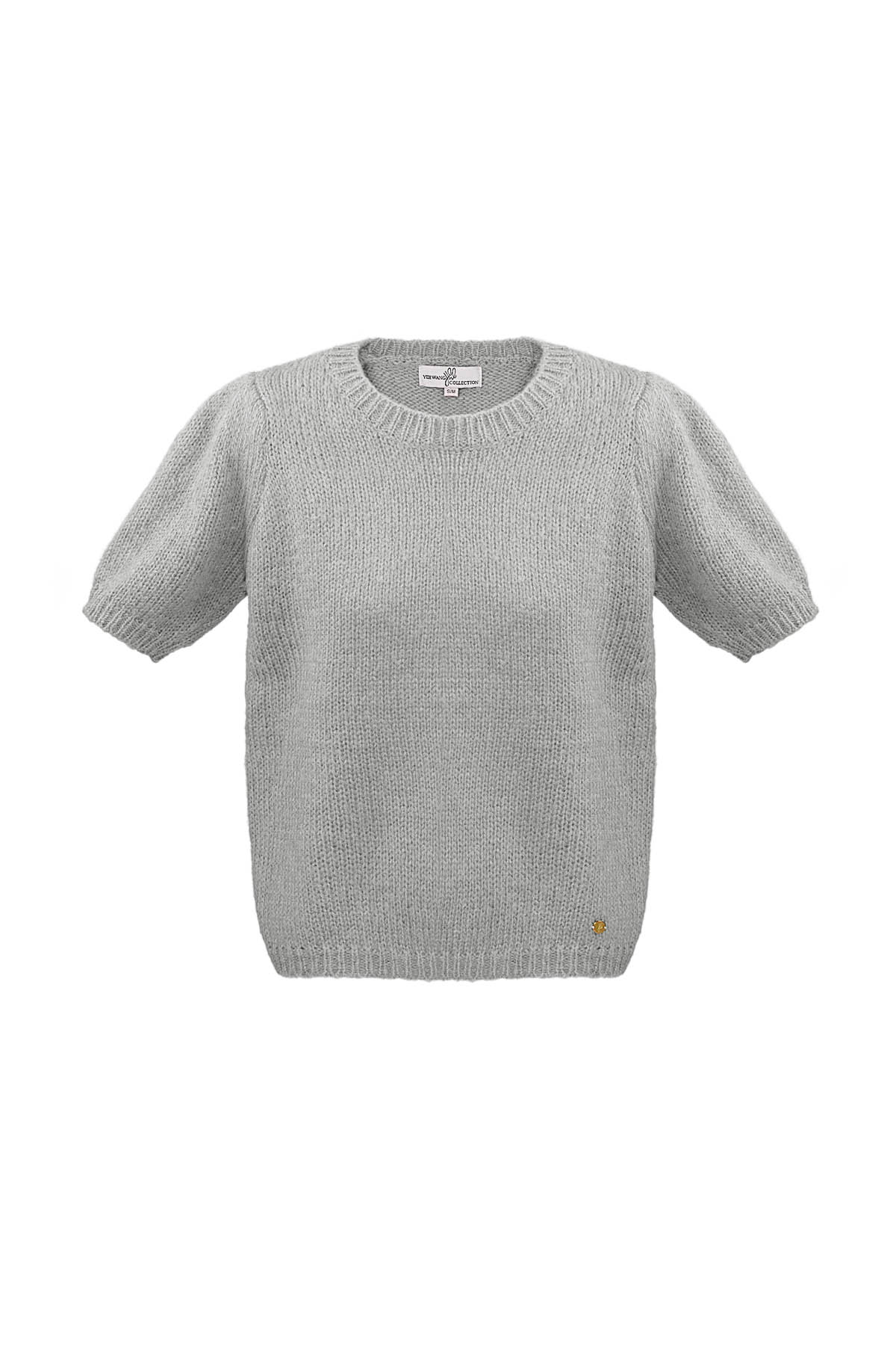 Basic-Shirt mit Puffärmeln – Grau