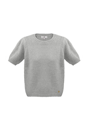 Basic shirt met pofmouwen - grijs h5 