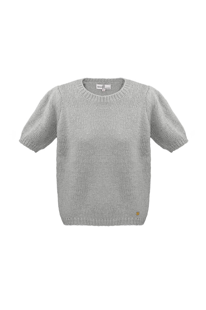 Basic-Shirt mit Puffärmeln – Grau 