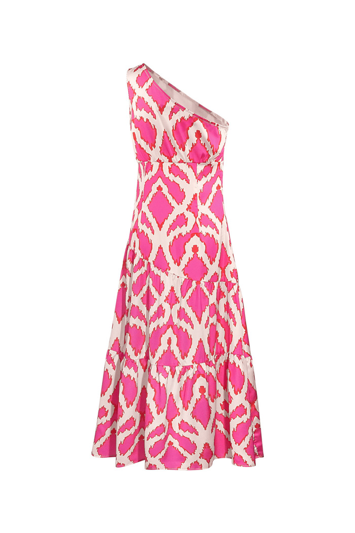 One-shoulder dress tropical bliss - fuchsia Picture7