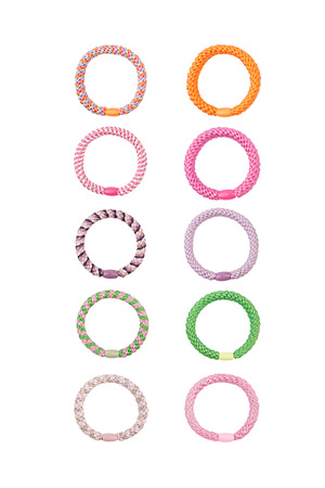 Hair elastic bracelets box spring spheres - multi h5 