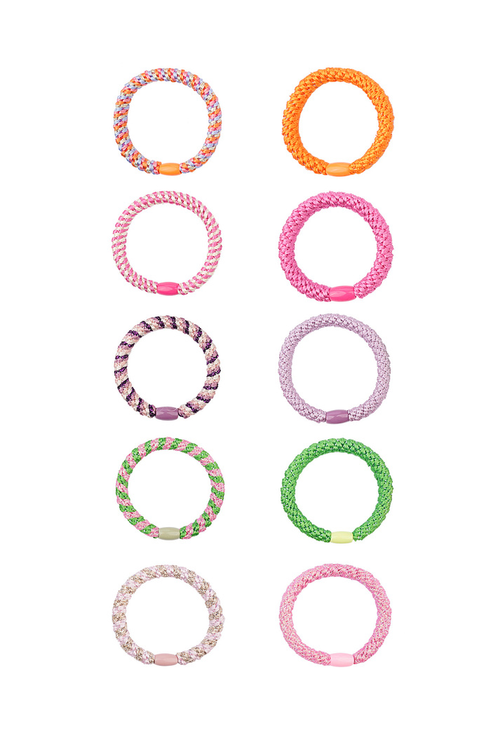 Hair elastic bracelets box spring spheres - multi 