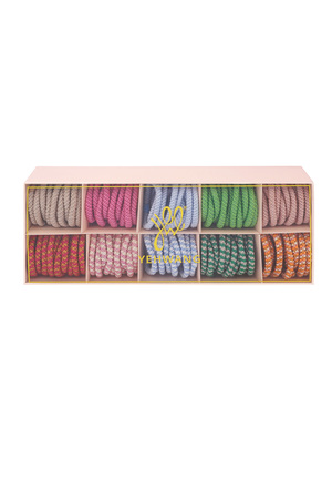 Haargummi-Armbänder, Box mit tropischem Flair – mehrfarbig h5 Bild2