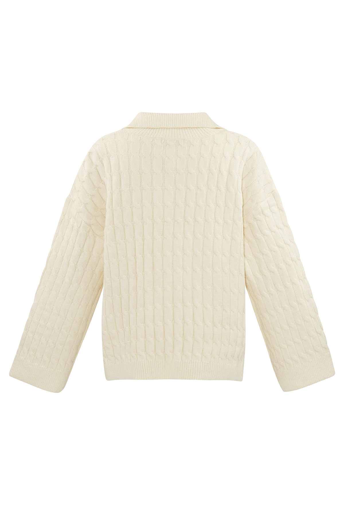 Bequemer Zopfmusterpullover - Off-White h5 Bild6