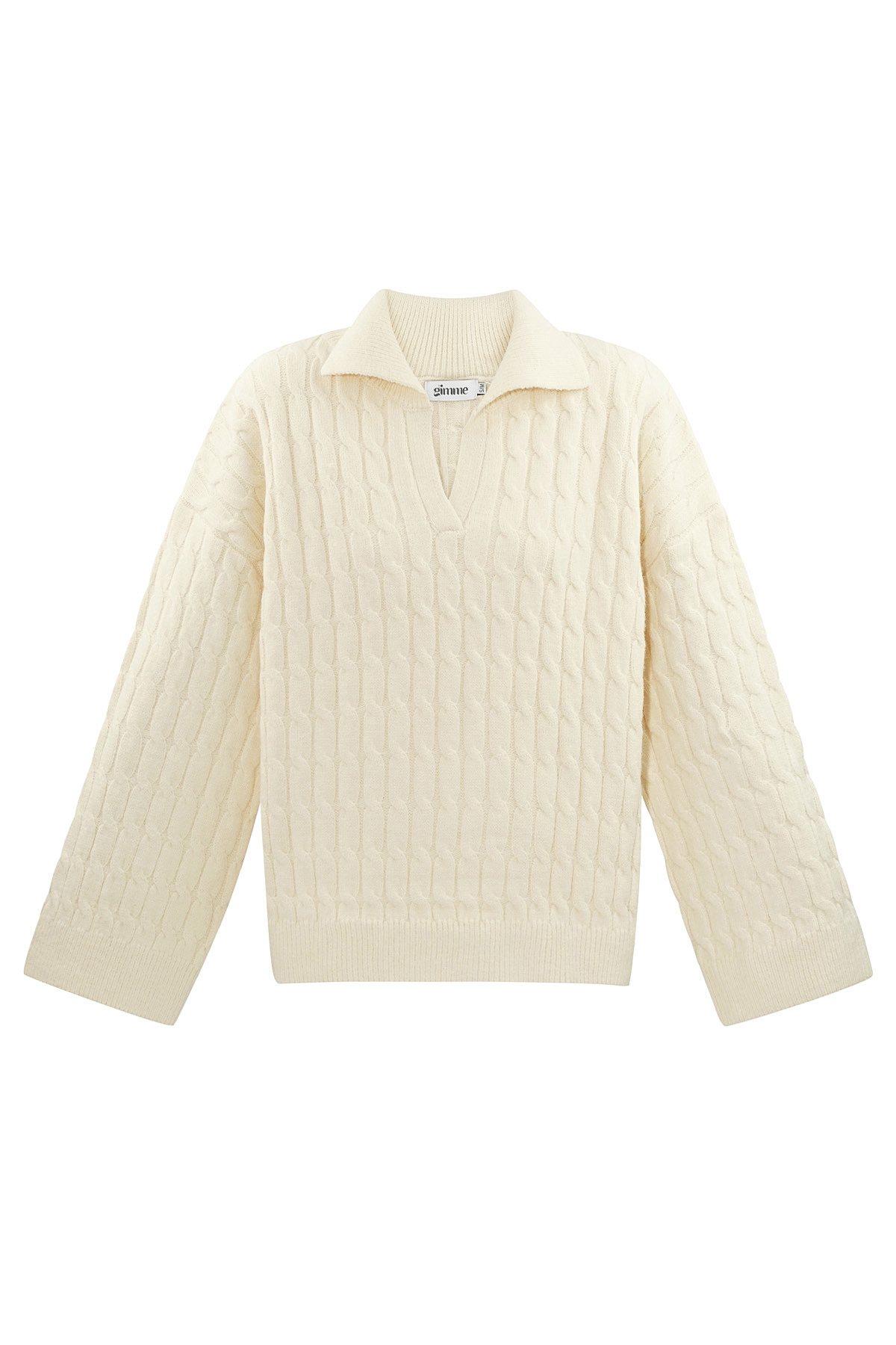 Bequemer Zopfmusterpullover - Off-White h5 