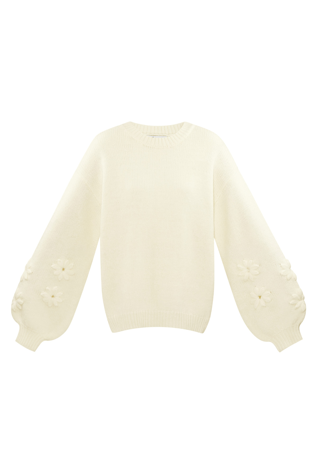 Bellissimo maglione dal tocco floreale - bianco sporco h5 