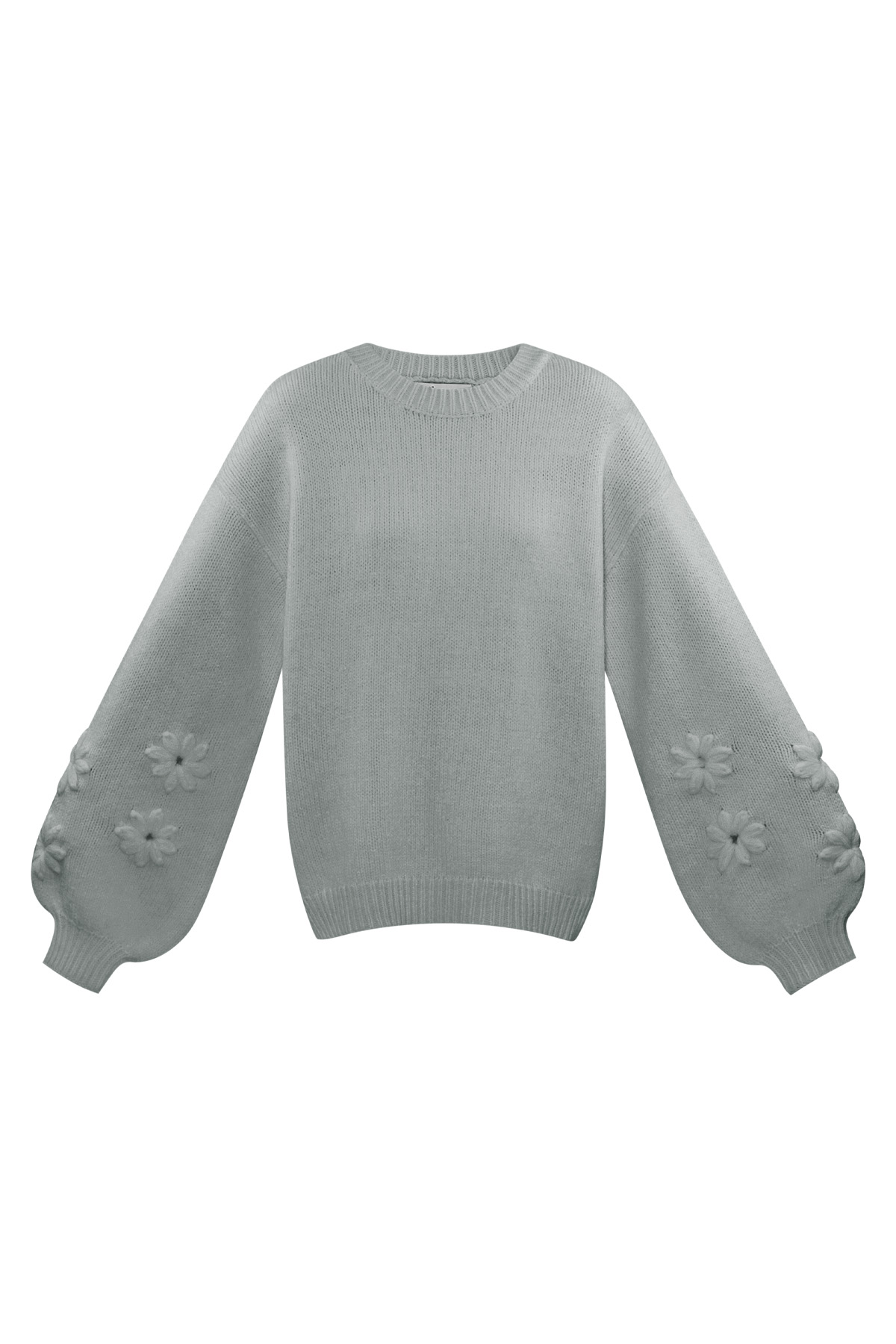 Joli pull au toucher fleuri - gris h5 