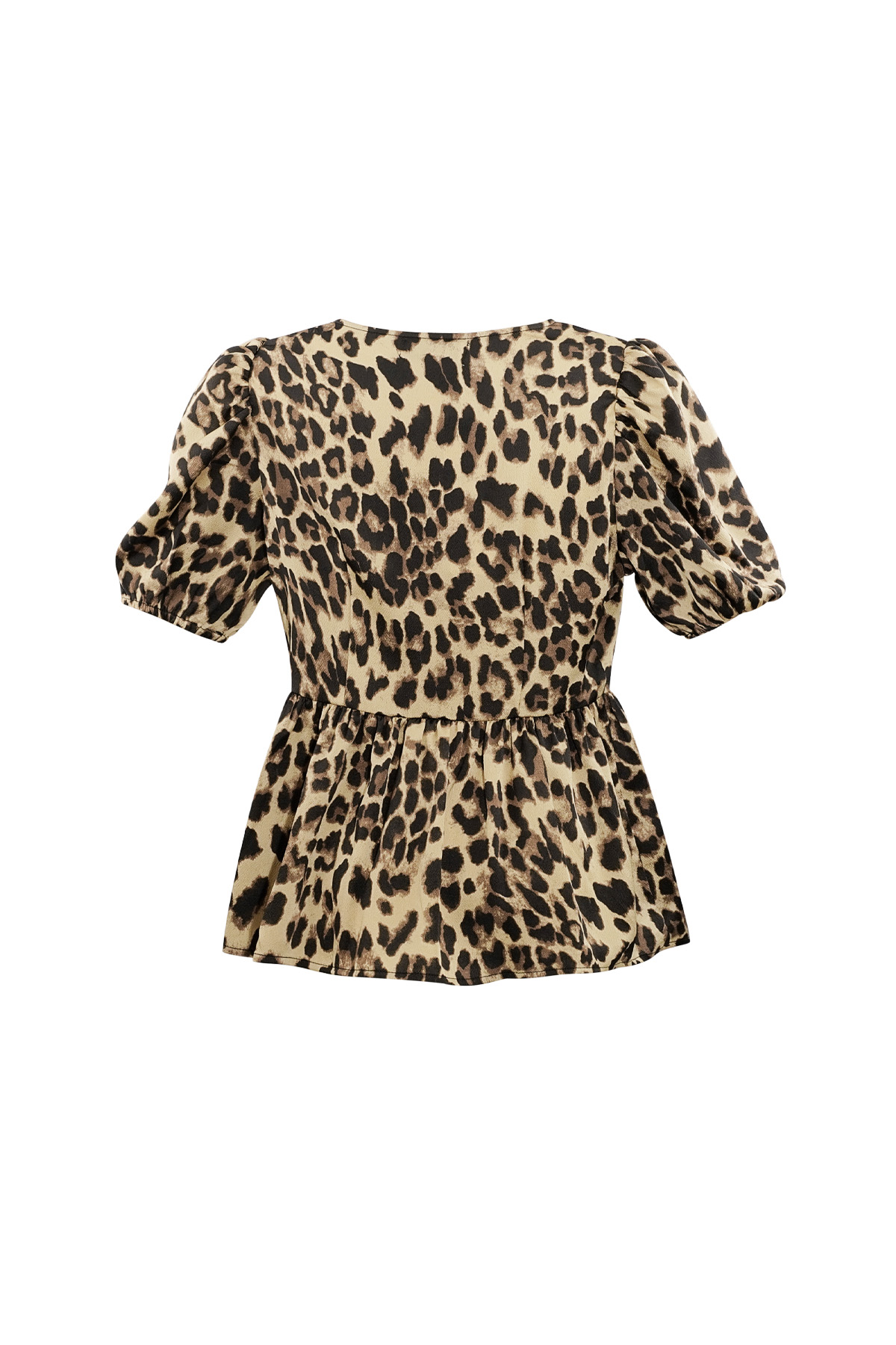 Blusa con peplum imprescindible estampado de leopardo - marrón h5 Imagen7