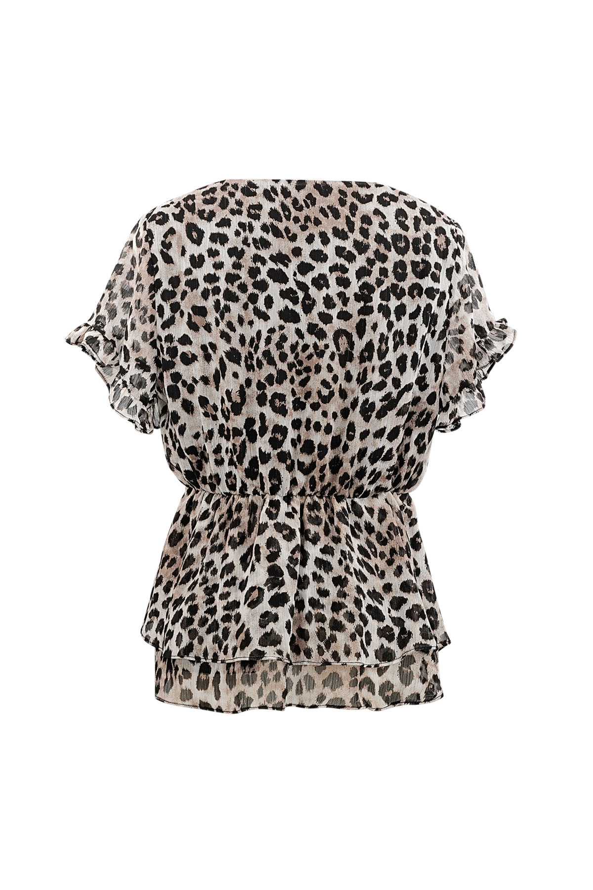 Peplum leopar desenli üst - kahverengi h5 Resim7