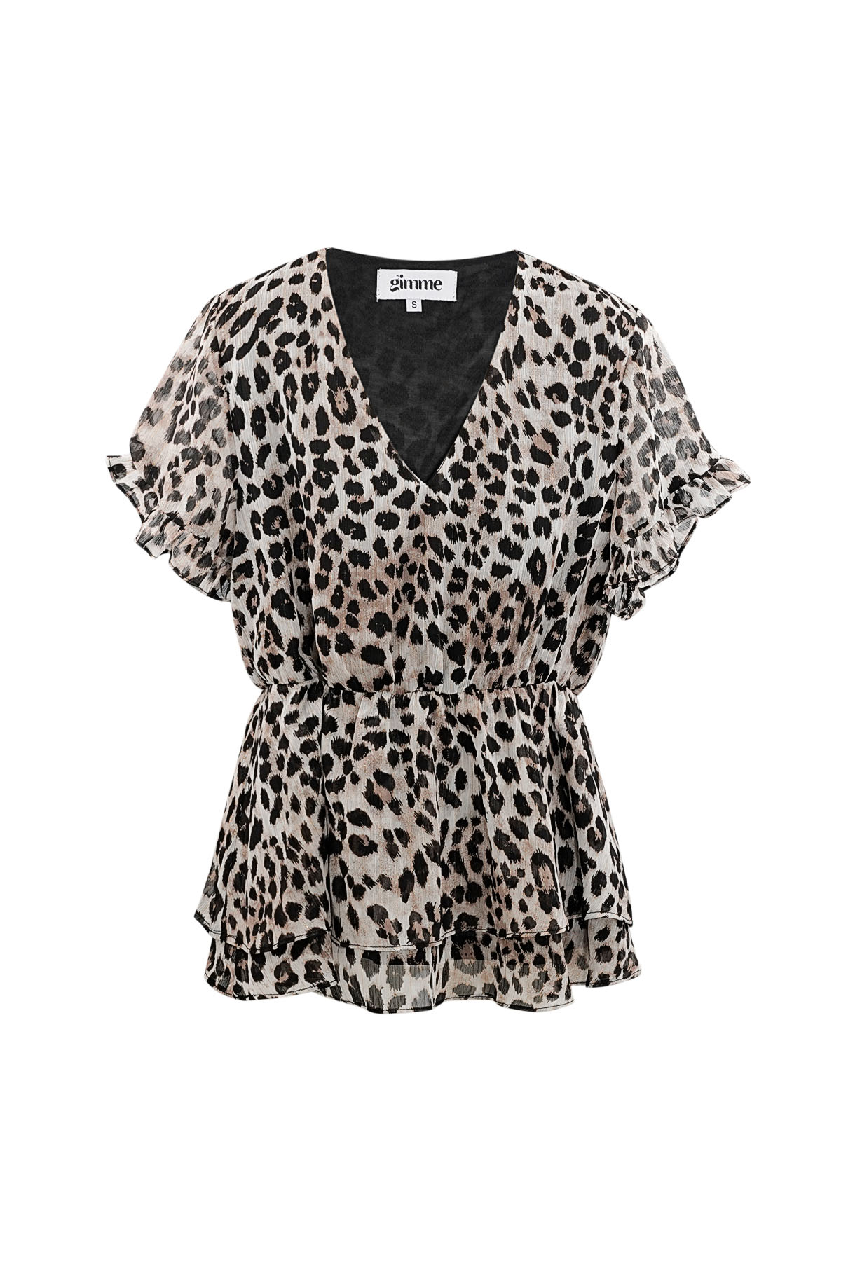 Top peplo con stampa leopardata - marrone h5 