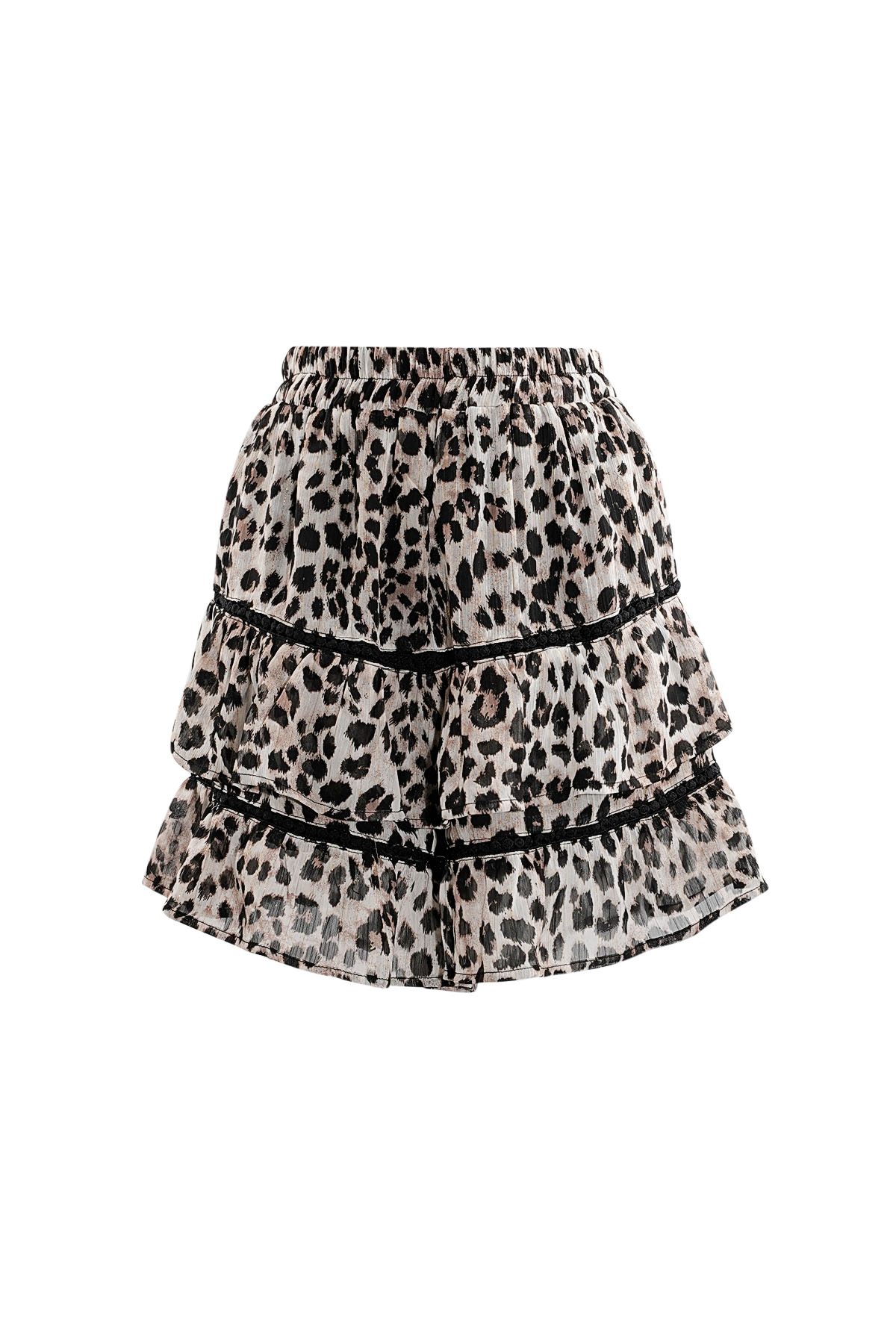 Falda a capas con estampado de leopardo - marrón h5 Imagen7