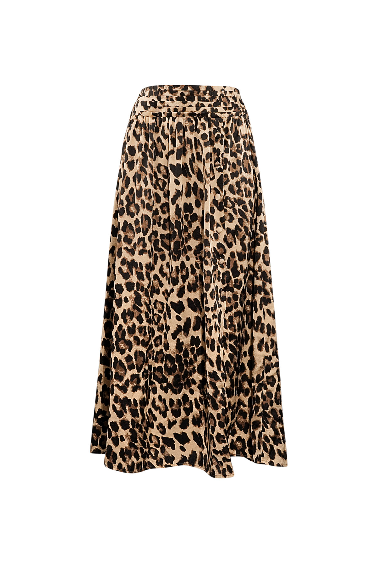 Falda larga estampado leopardo - marrón