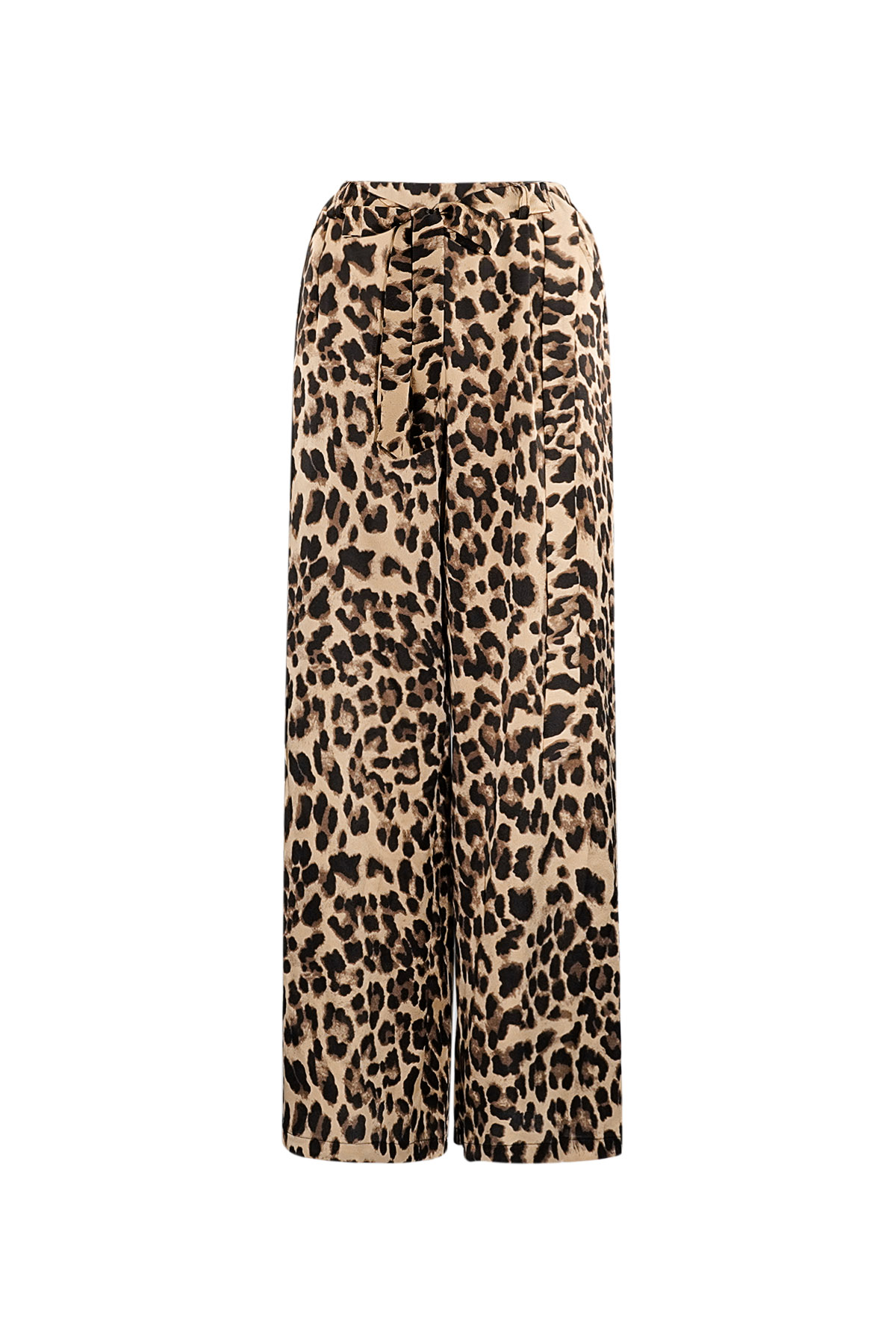 Pantalon large imprimé léopard - marron