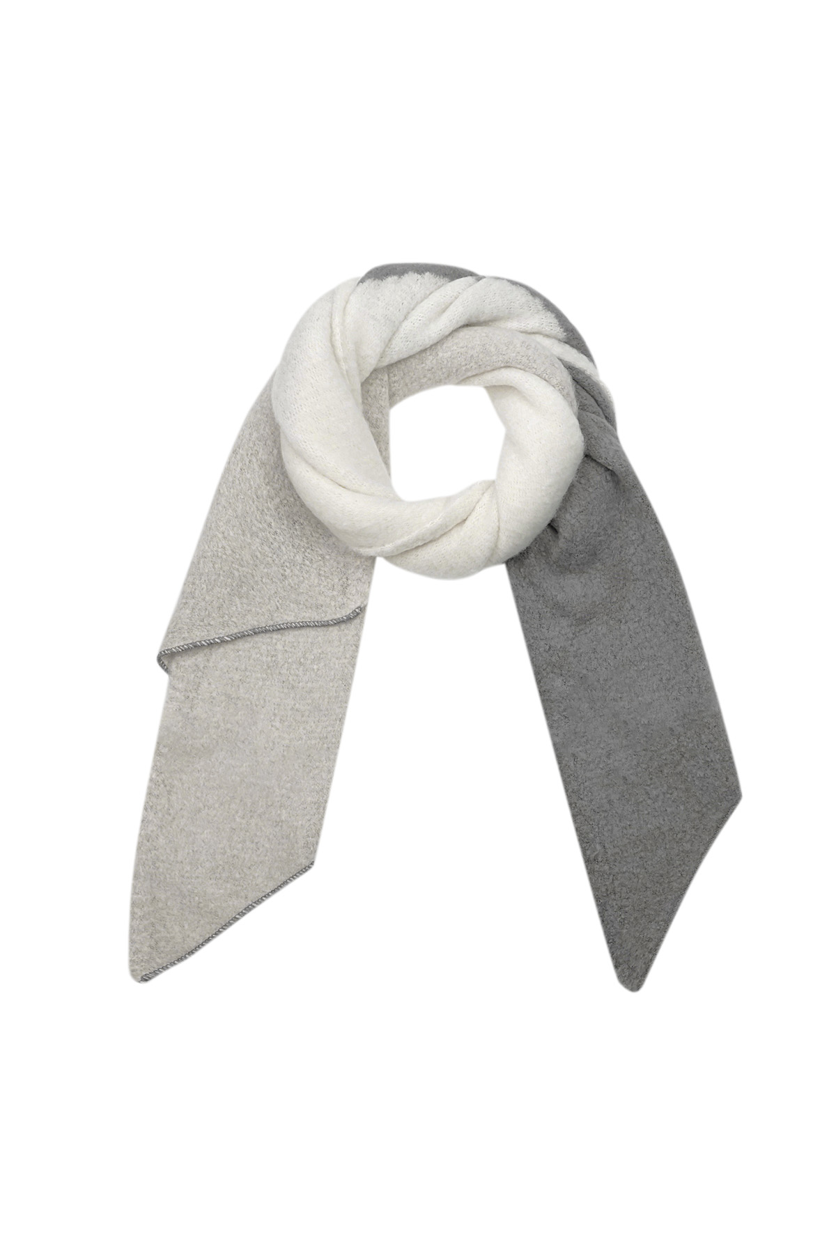 Bright blend soft scarf - gray & light gray h5 