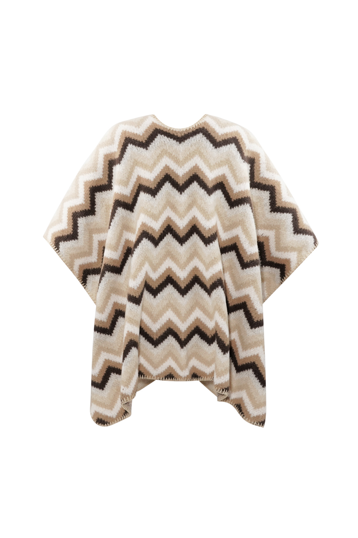 Poncho de invierno que envuelve el calor - beige negro h5 Imagen6