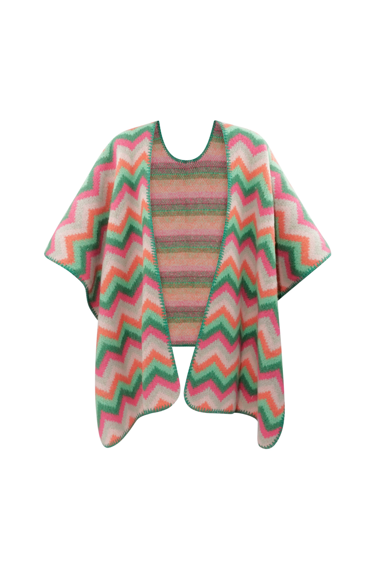 Winter poncho wrapped in warmth - multi h5 