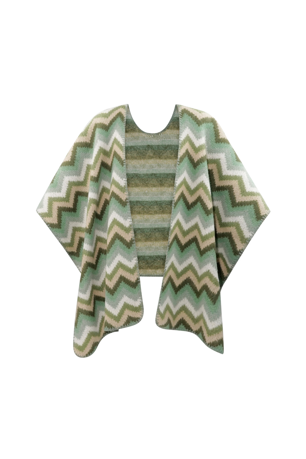 Winter poncho wrapped in warmth -  groen h5 