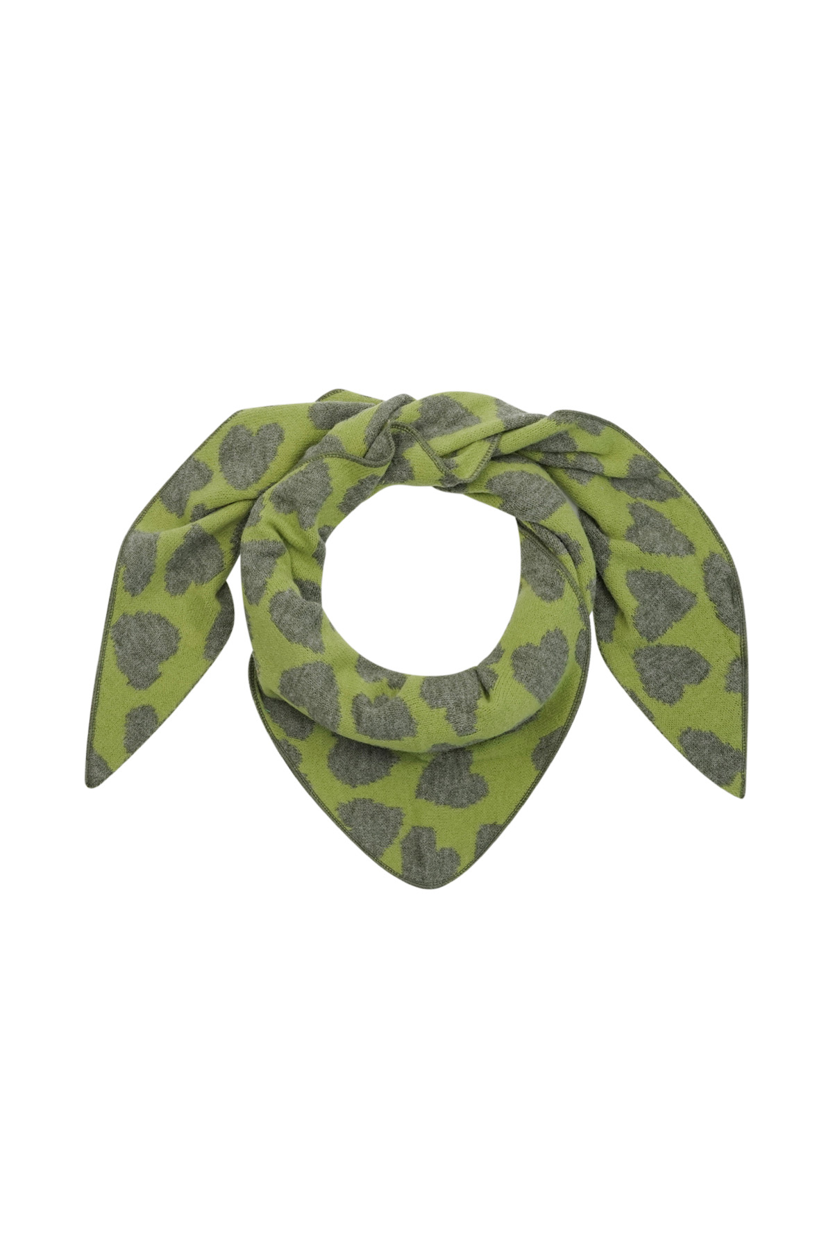 Winter scarf frosted heart - green h5 