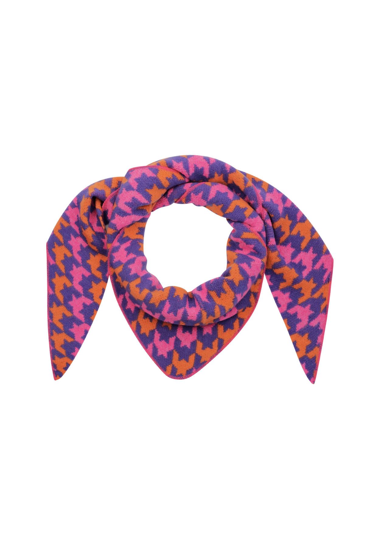 Winter scarf snowy snuggle - pink purple h5 