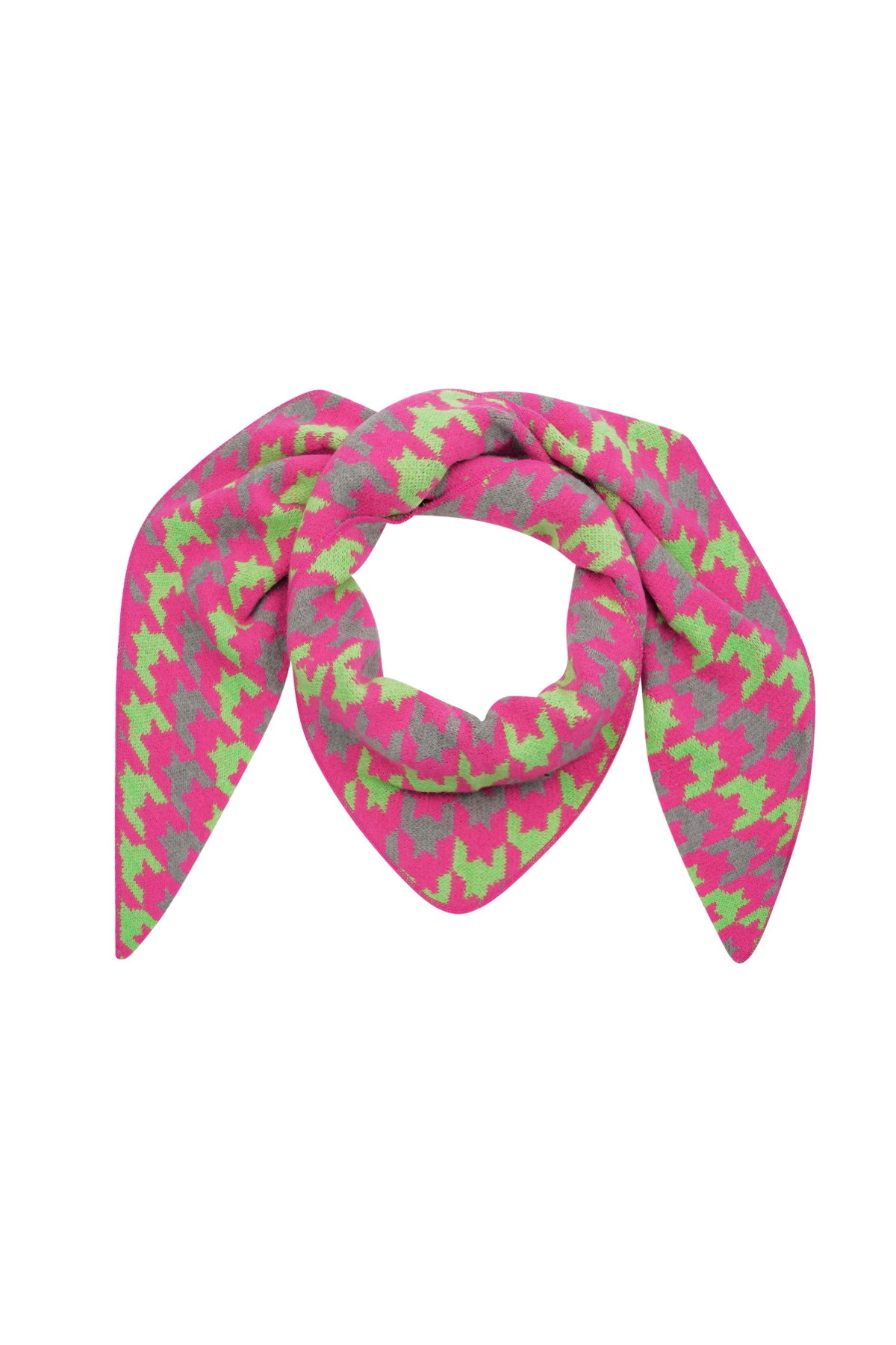 Winter scarf snowy snuggle - pink green