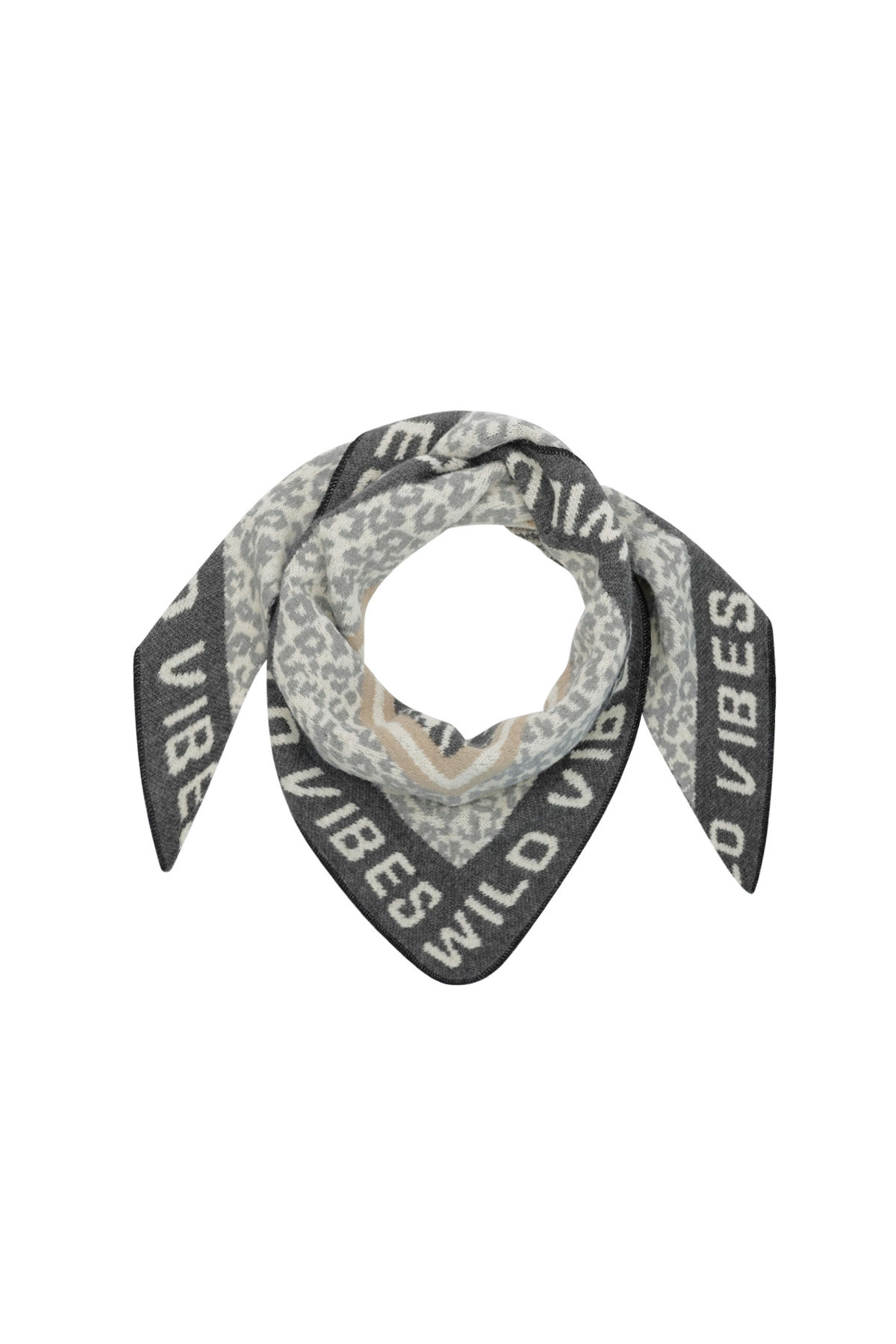 Wild Glow scarf - black & beige 