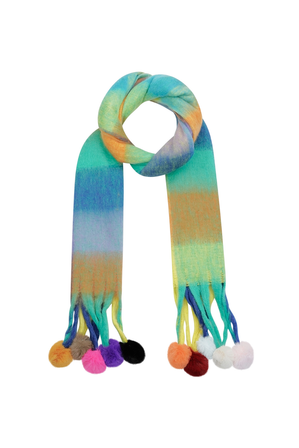 Winter scarf dreamy drape - blue green h5 