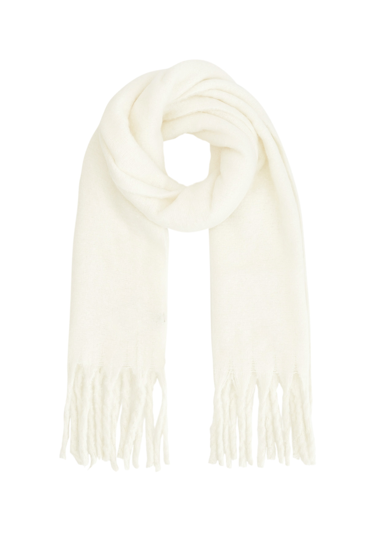 Colorful winter scarf - white h5 