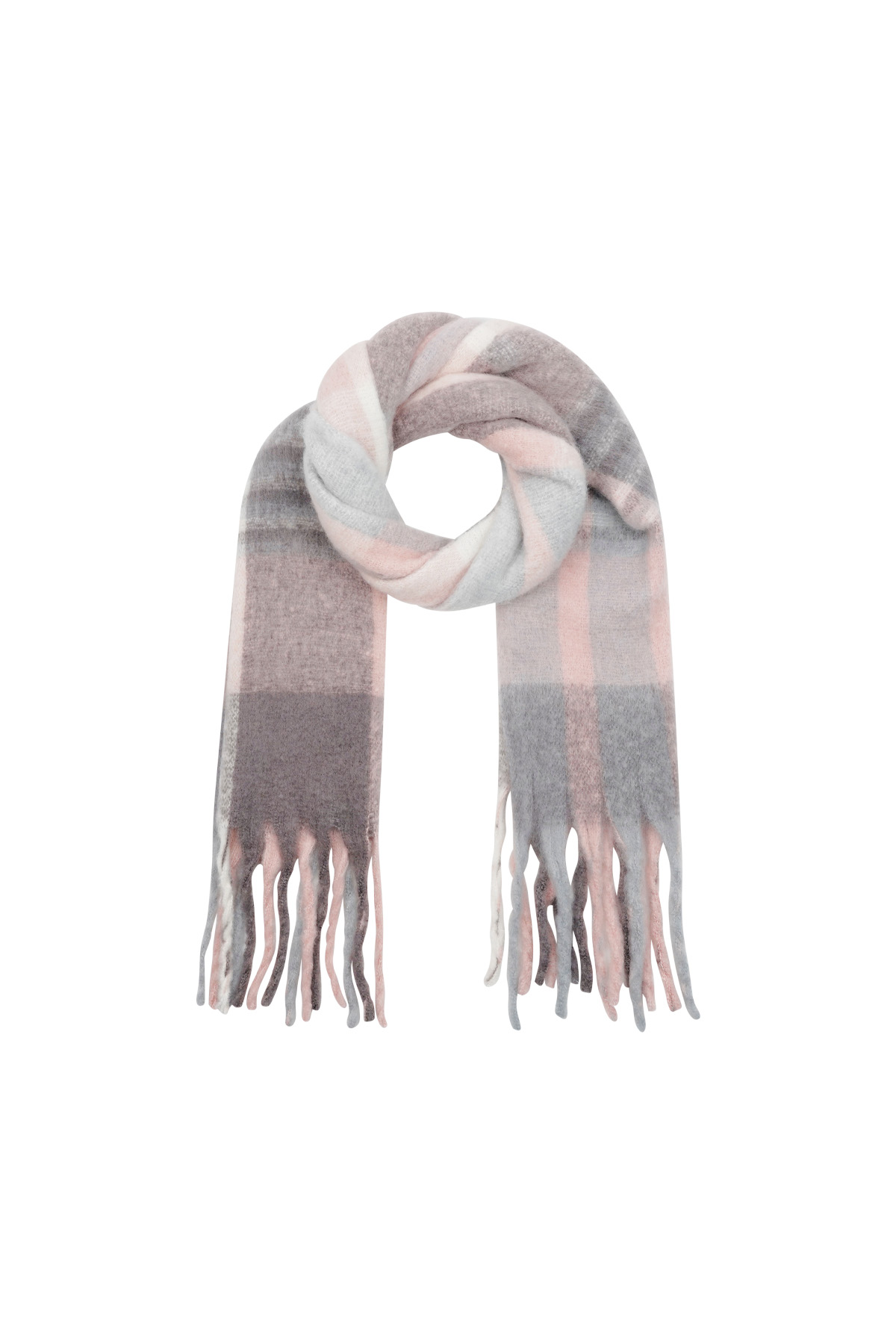 Foulard motif rayé - rose h5 