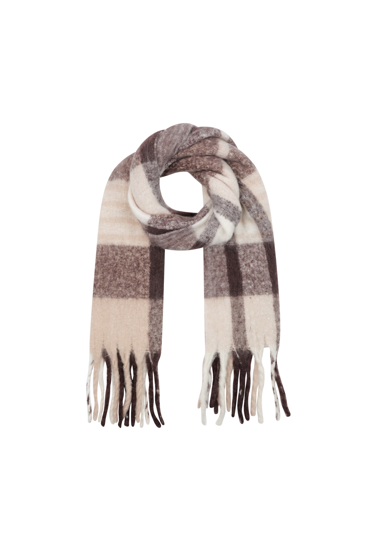 Scarf striped pattern - brown h5 