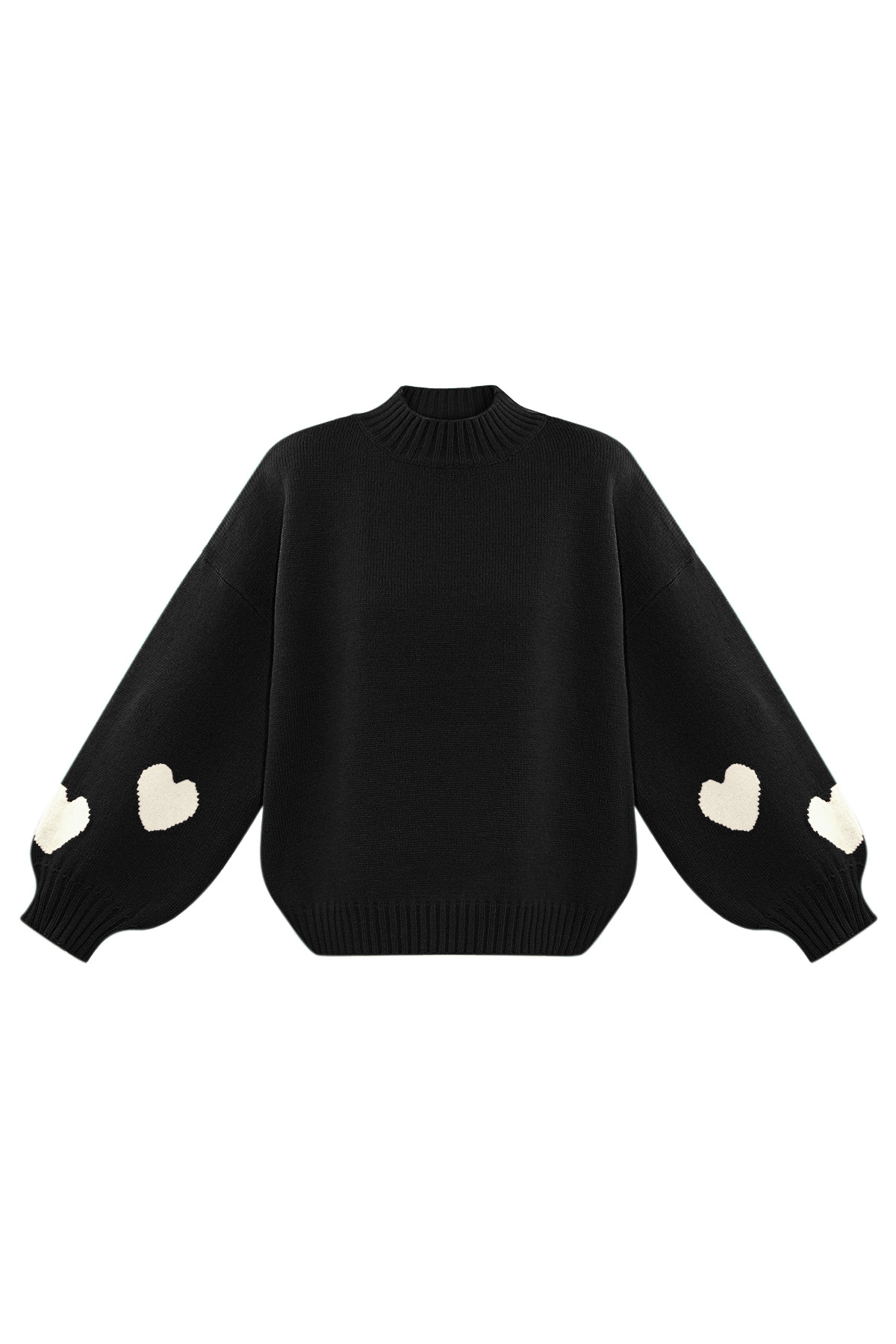 Comfort Heart Knit sweater - black h5 