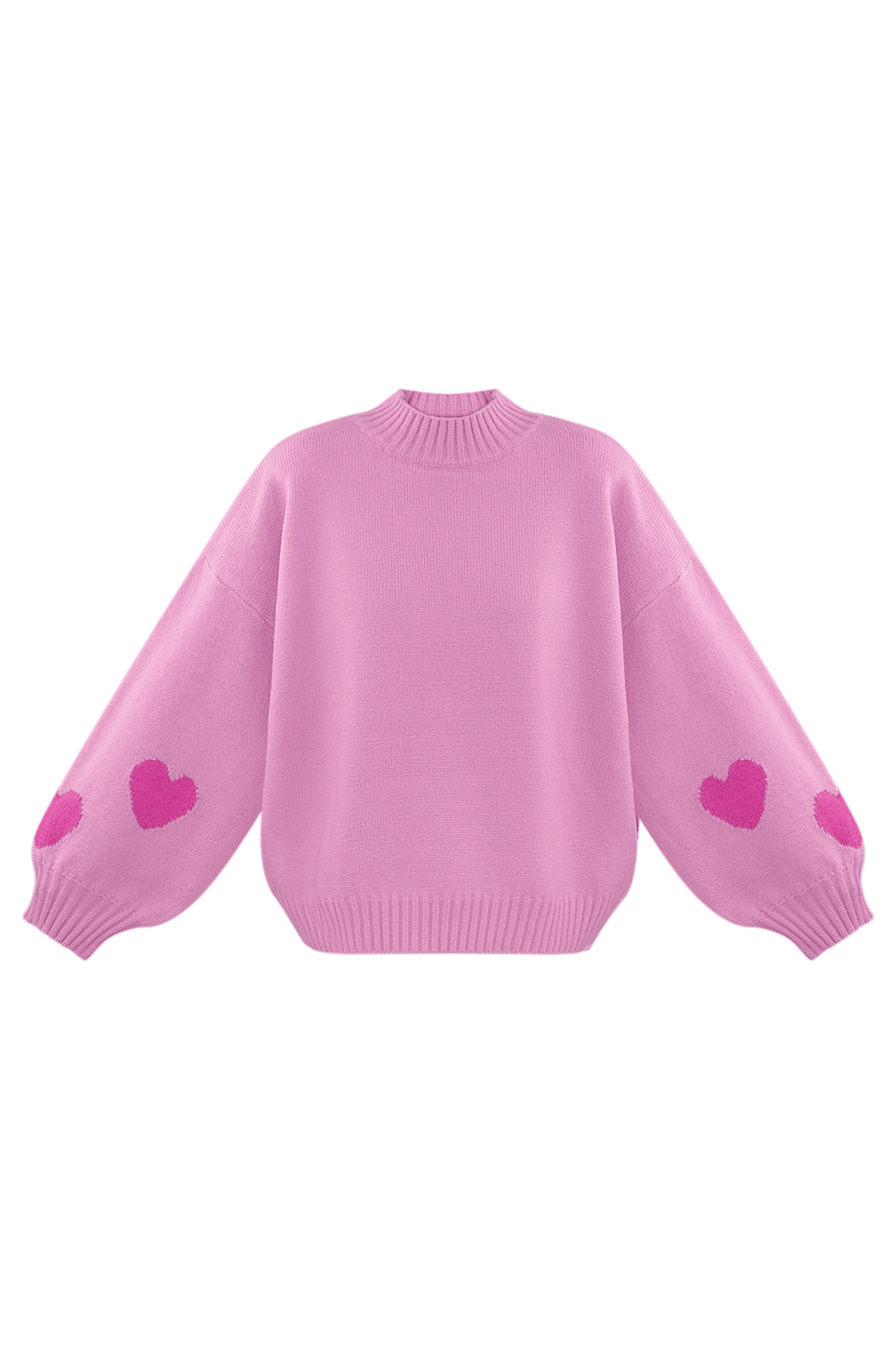 Comfort Heart Knit sweater - pink h5 