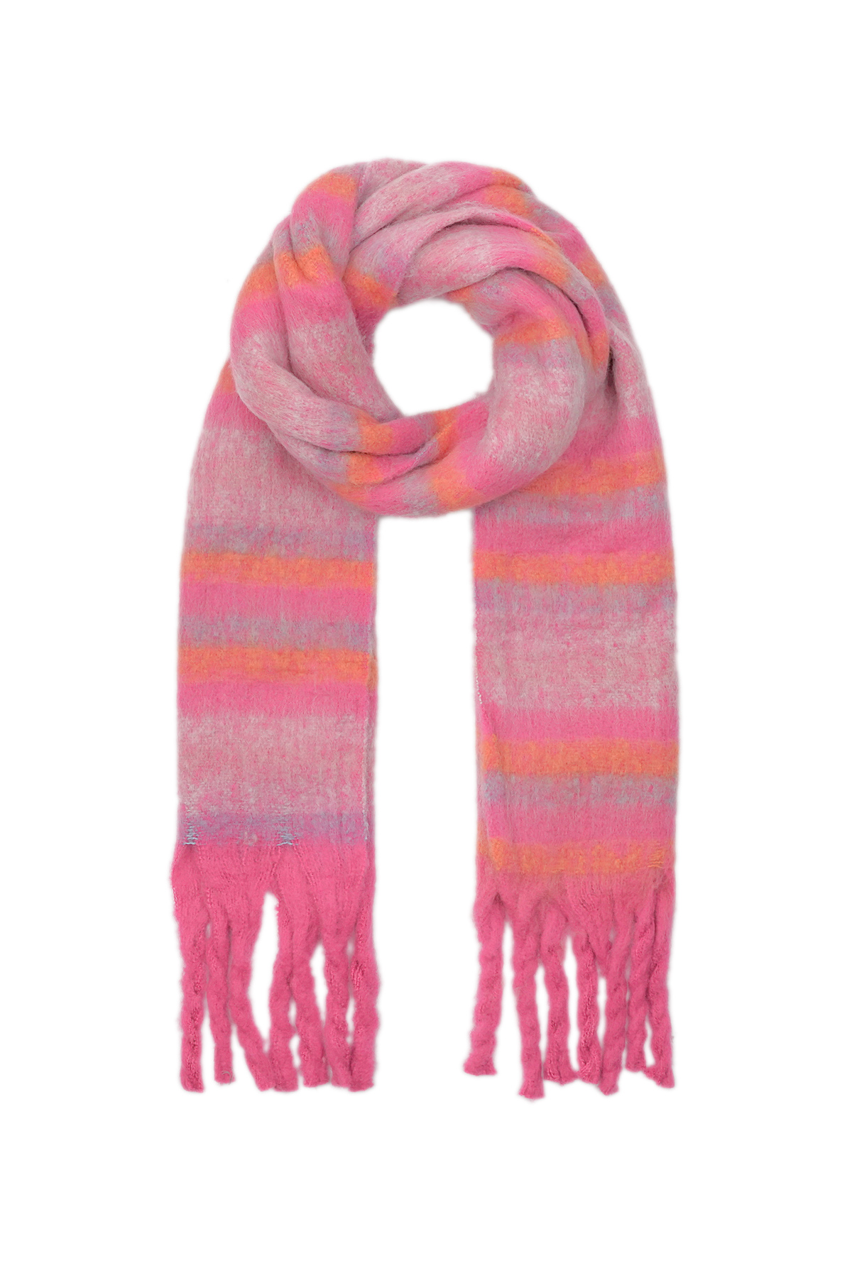 Life in Stripes scarf - pink h5 